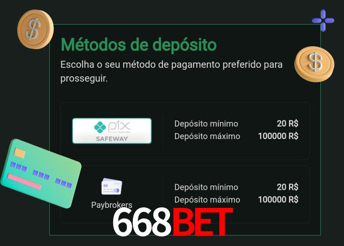 O cassino 668Bet oferece uma grande variedade de métodos de pagamento